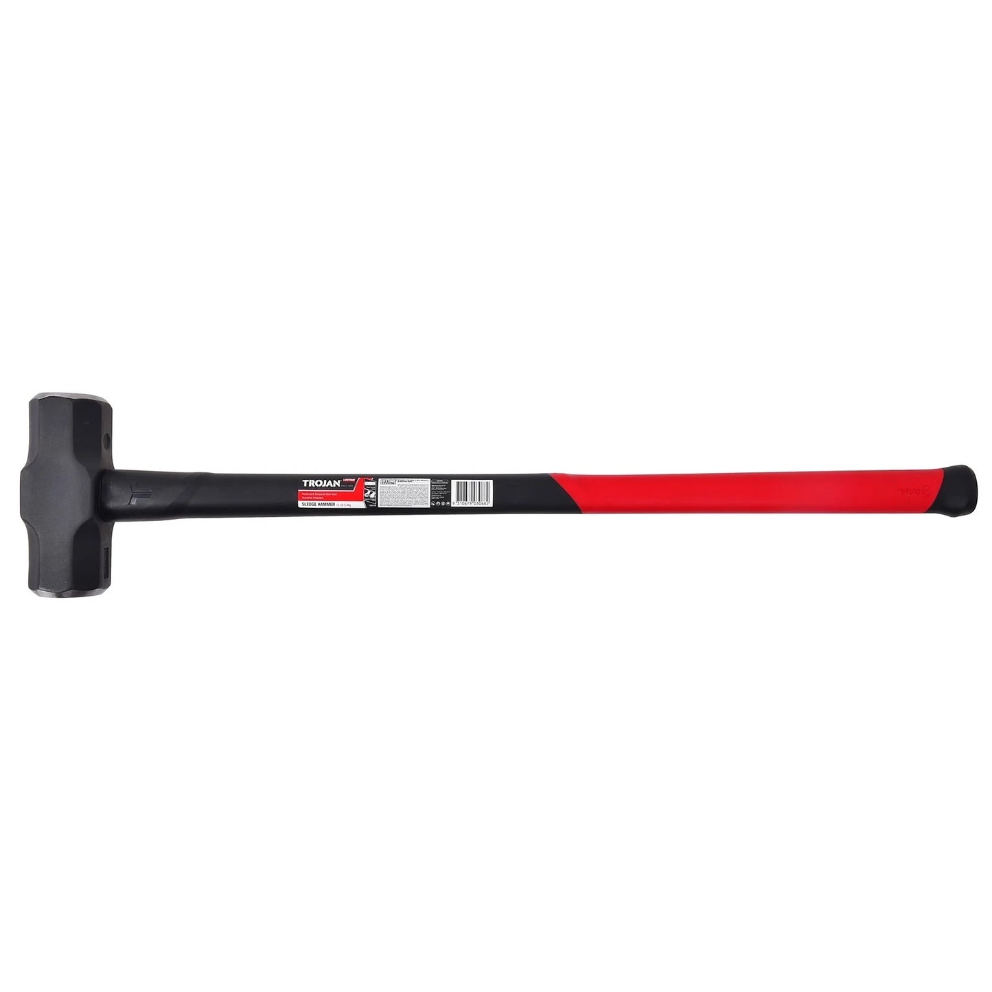 Trojan 12lb Fibreglass Sledge Hammer, Carbon Steel Head, Lifetime Warranty