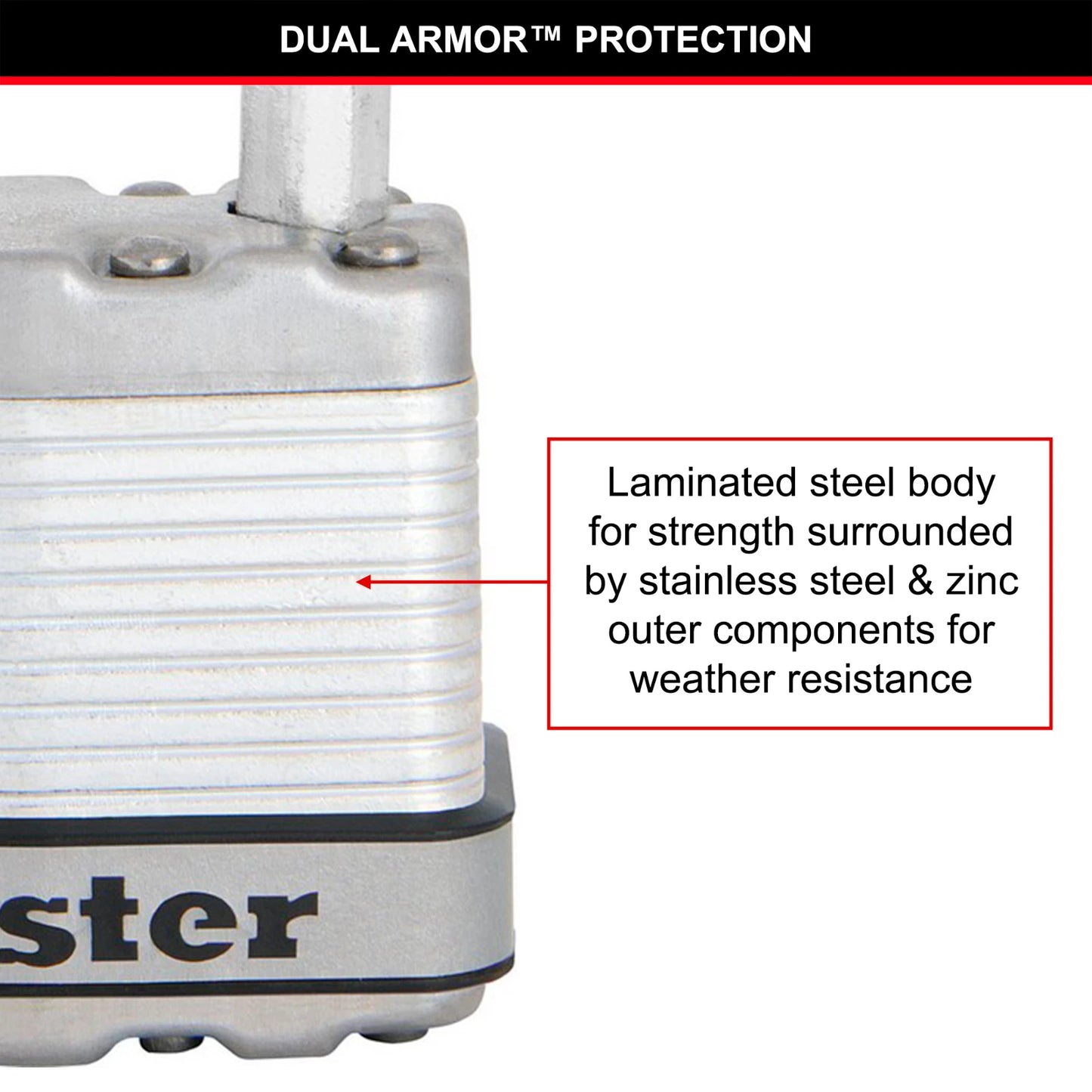 Master Lock 45mm Magnum Padlock 4 Pack, 38mm Long Shackle, Heavy-Duty, Weather Resistant