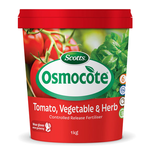 Scotts Osmocote 1kg Tomato Vegetable Herb Fertiliser, 6-Month Nutrient Release, Water Absorption