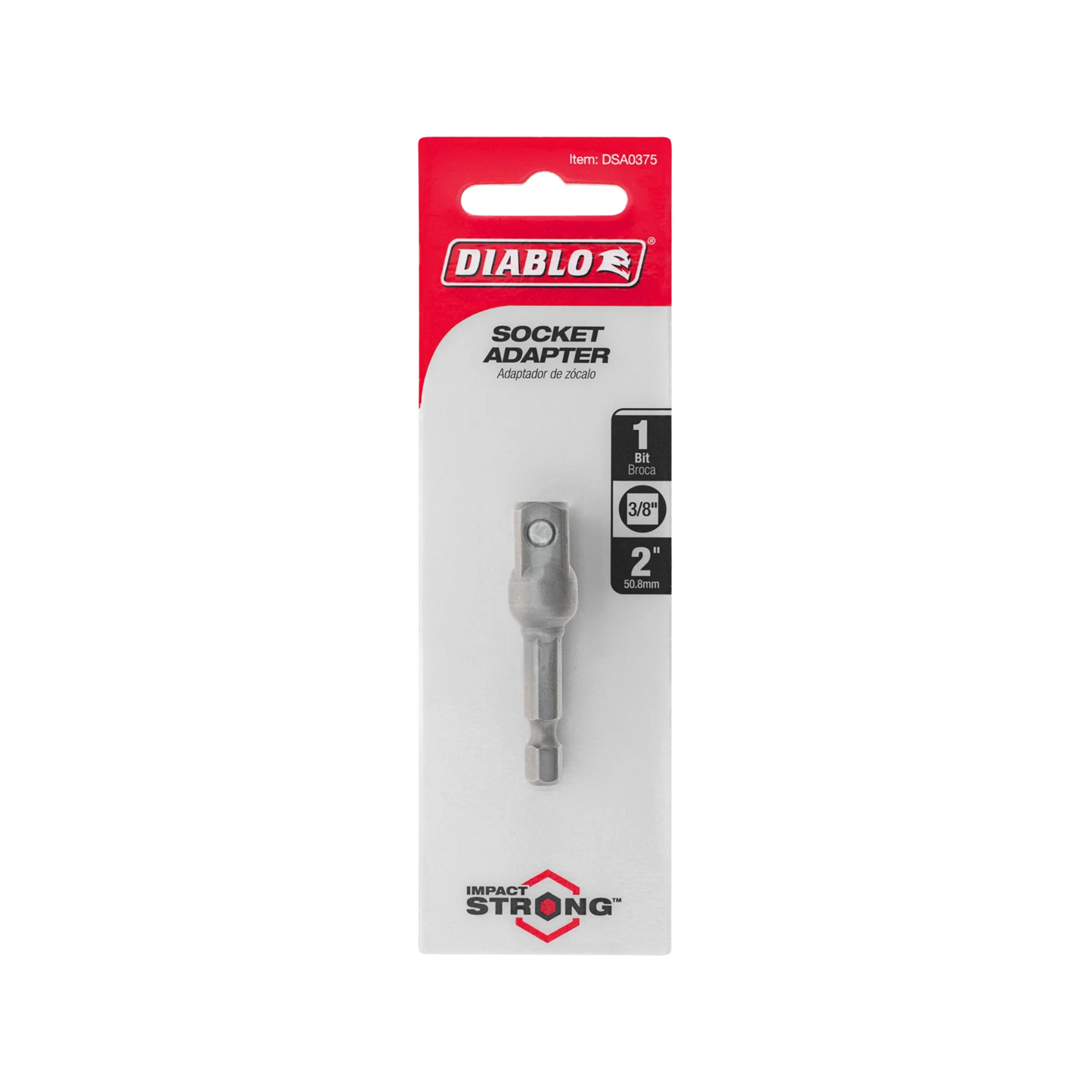 Diablo 3/8" 50mm Socket Adapter - Impact Resistant, Versatile Conversion, Secure Grip