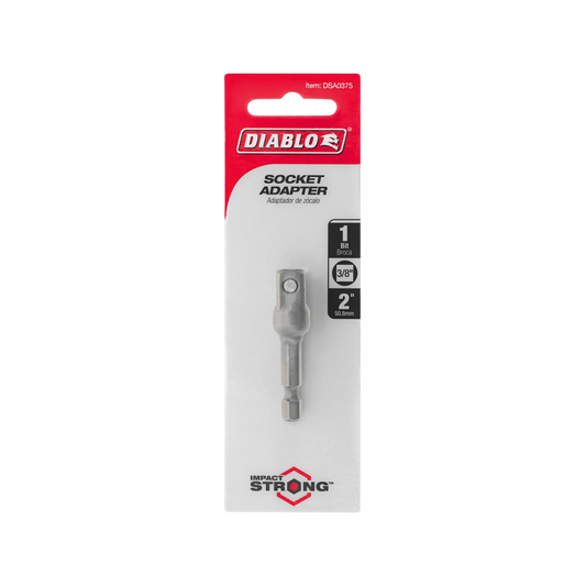 Diablo 3/8" 50mm Socket Adapter - Impact Resistant, Versatile Conversion, Secure Grip