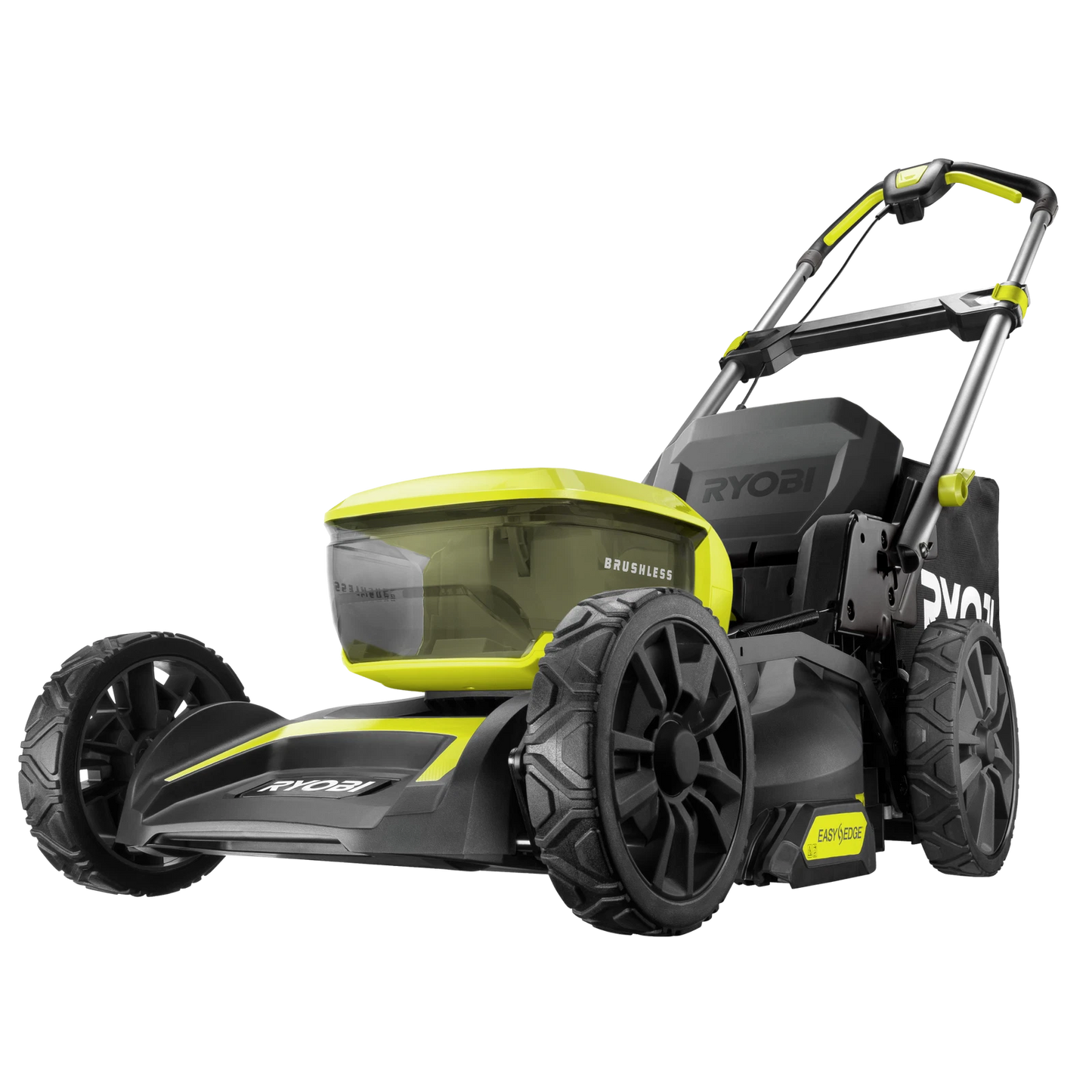 Ryobi 36V Brushless Lawn Mower 46cm, 4.0Ah Battery, Dual Ports, Mulching, Quiet 94dB