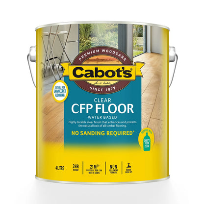 Cabot's 4L Clear Water-Based Satin Polyurethane Floor Coating for Timber Floors
