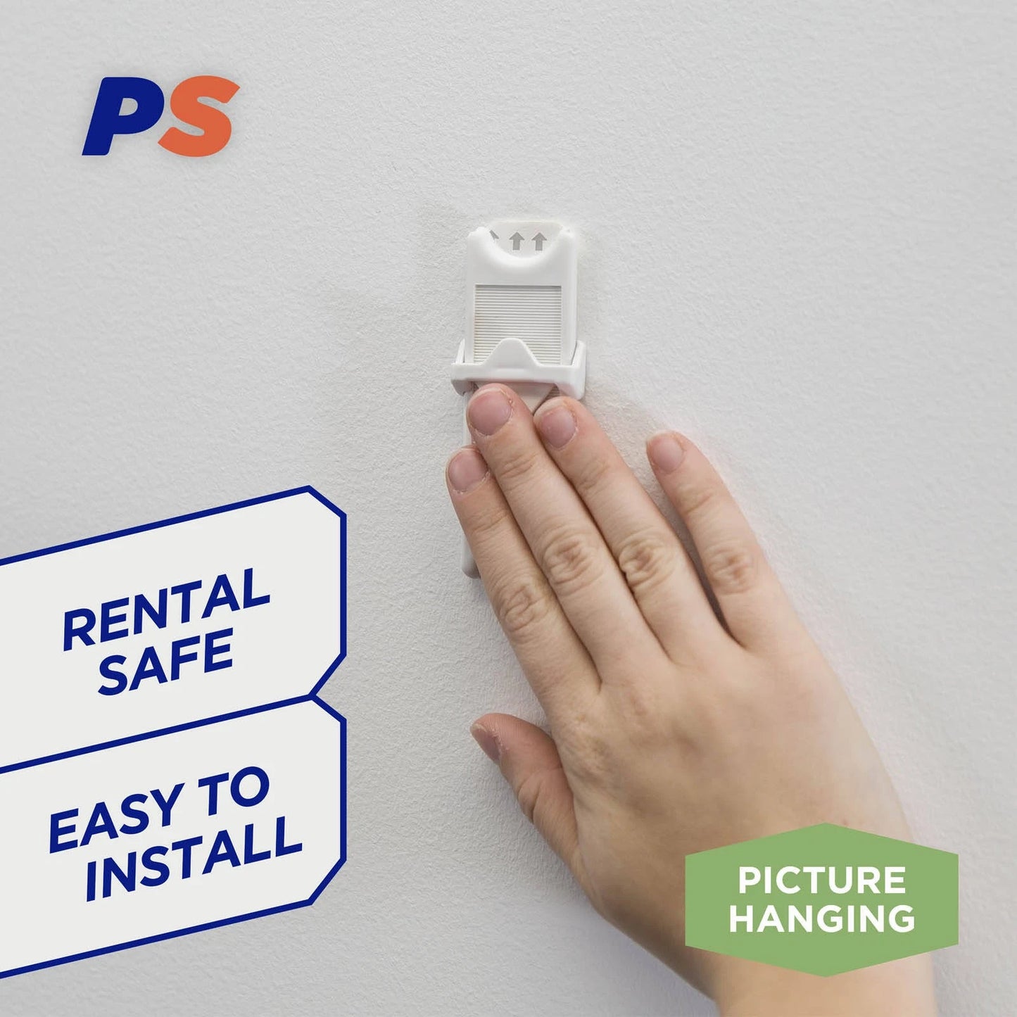 Permastik Adjustable Picture Hooks 2 Pack, No Drilling, Supports 2kg, Clean Removal