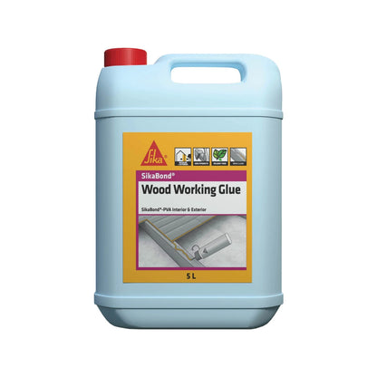Sika 5L Sikabond PVA Adhesive, Water Resistant, High Bond Strength, Indoor/Outdoor Use