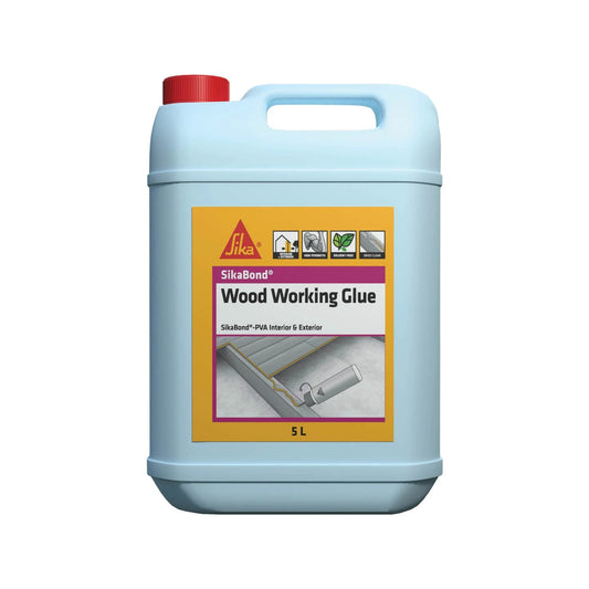 Sika 5L Sikabond PVA Adhesive, Water Resistant, High Bond Strength, Indoor/Outdoor Use