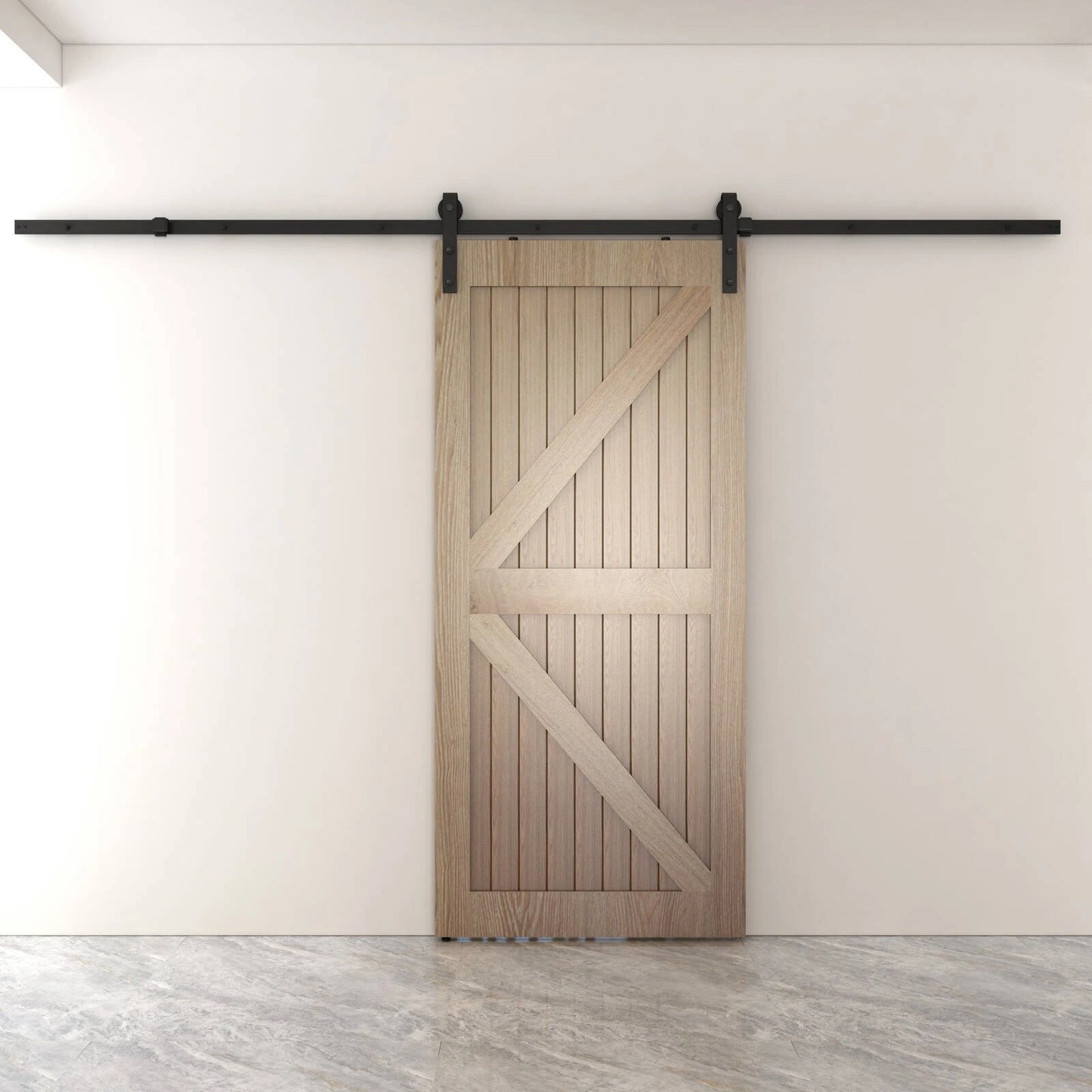 Rolltrak Matte Black Barn Door Track 3000mm - Industrial Style, Easy Install, 100kg Capacity
