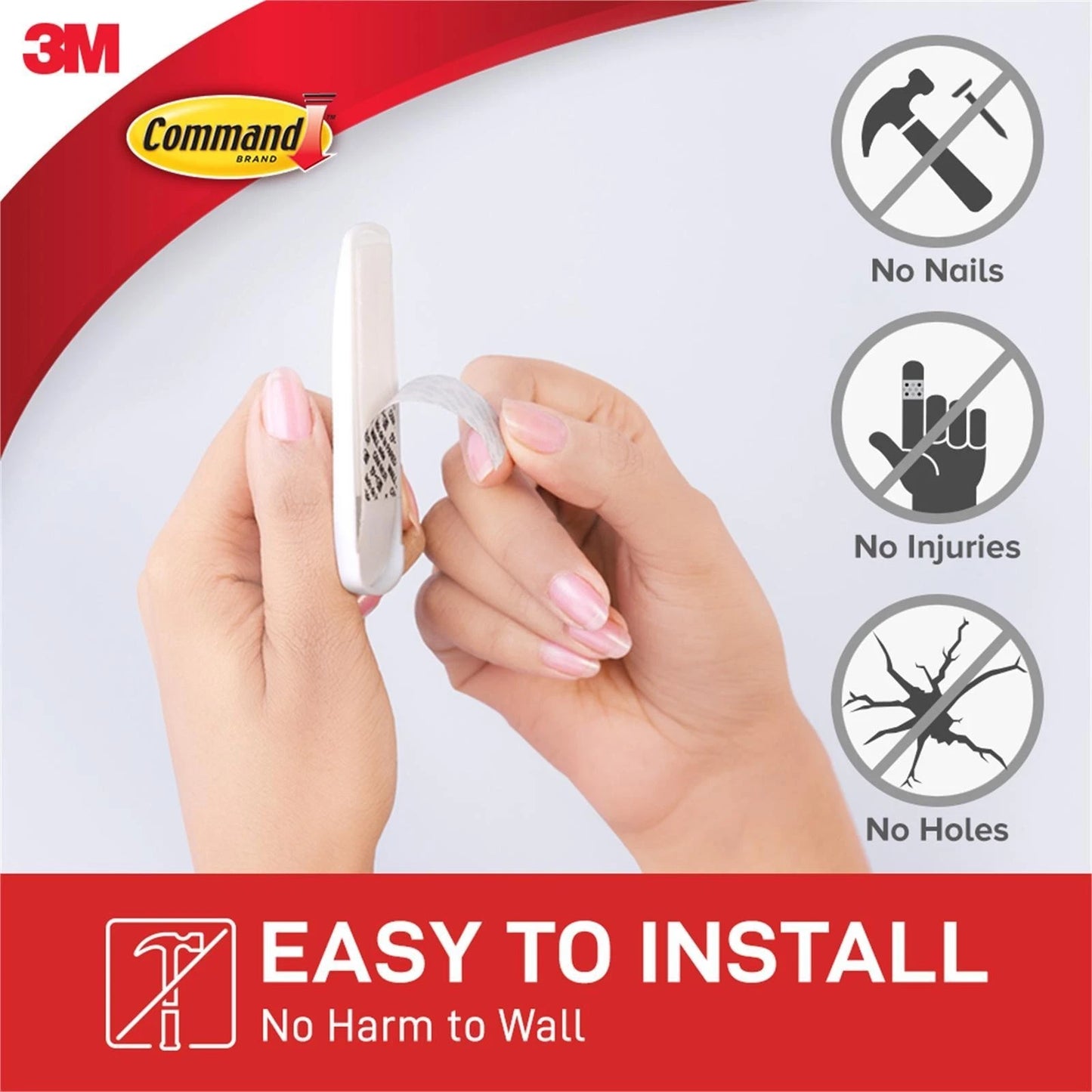 Command White Mixed Wall Adhesive Hooks 22 Pack - Variety Sizes, Damage-Free, Reusable