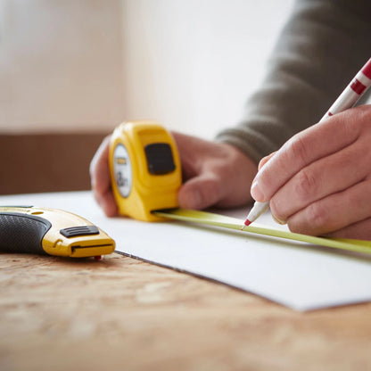 Stanley 8m Tape Measure, Durable ABS Case, High Contrast Blade, Thumb Lock