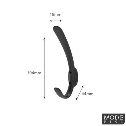 MODE Single Black Hat and Coat Hook - Durable, Easy Install, Decorative Storage