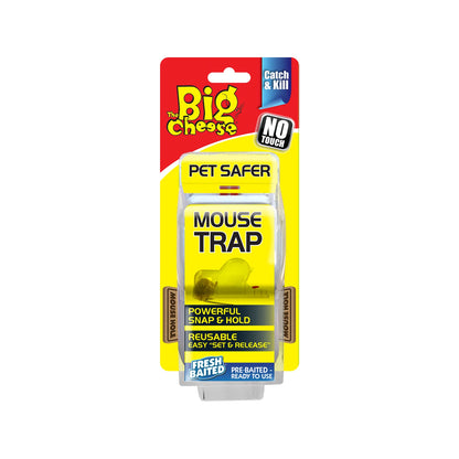 Big Cheese Pet Safer Mouse Trap - See-Through Bubble, One Touch Set, Reusable, Indoor Use