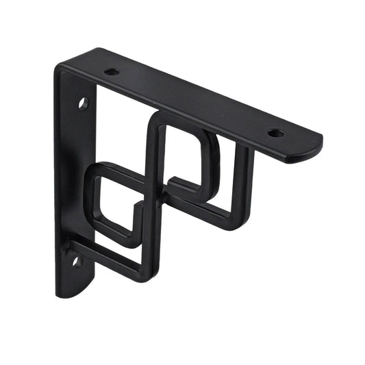 Carinya Black Square Scroll Stayed Bracket 100x100mm, Powder Coated Steel, Indoor/Outdoor Use