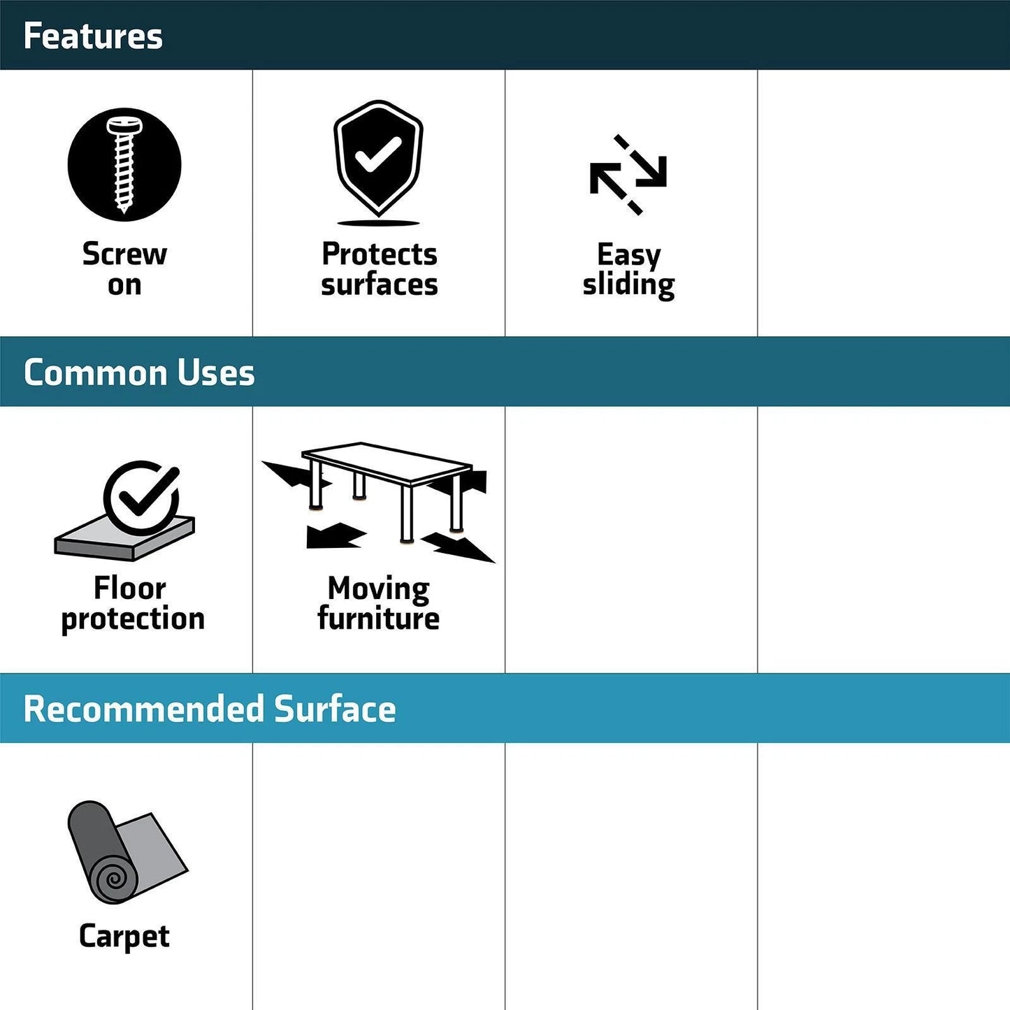 Surface Gard Clear Adhesive Bumpers 13x25mm, Noise Reduction, 16 Pack