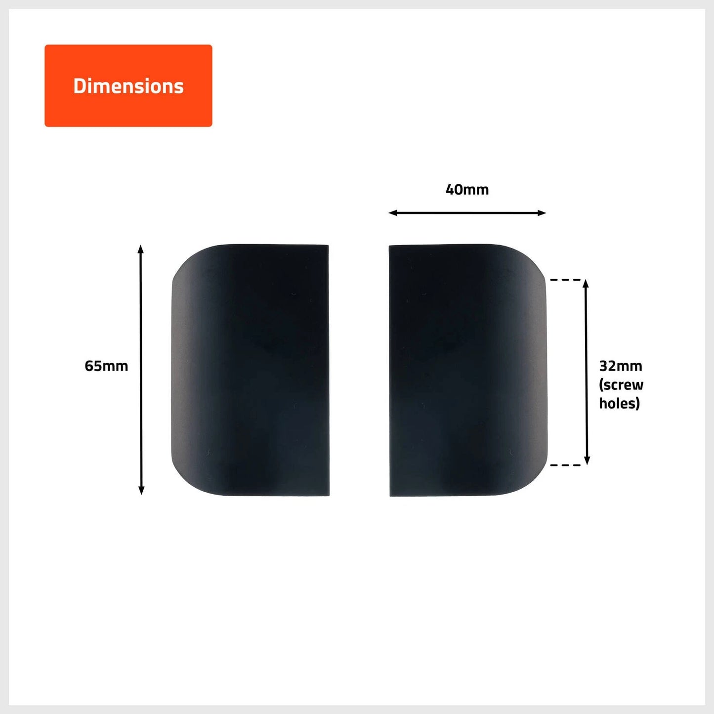 Taskmaster Matte Black Square Cabinet Pull Handle 32mm - 2 Pack, Easy Install