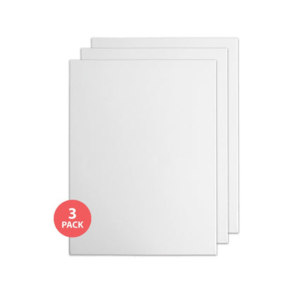 Boyle Deep Edge Stretched Canvas 30x40cm 3 Pack - 100% Cotton, Triple Primed, Multi-Medium