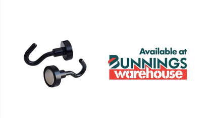 Everhang Black Magnetic Hooks 16x35mm - 10 Pack, Strong Hold, Multi-Purpose Use