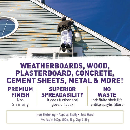 Earl's 600g Pine MulTfill Fine Filler, Interior & Exterior, Non-Shrinking, Paintable