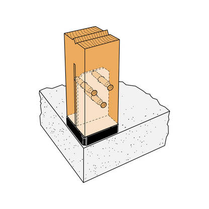 Simpson Strong-Tie Concealed Post Base 90-100mm, ZMAX® Galvanised, Heavy-Gauge Steel