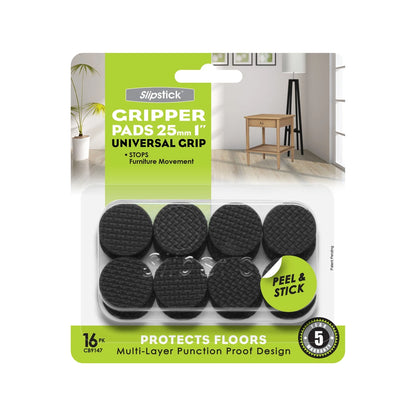 Slipstick 25mm Round Gripper Floor Protection Pads, Non-Slip, Puncture-Proof, 5-Year Warranty