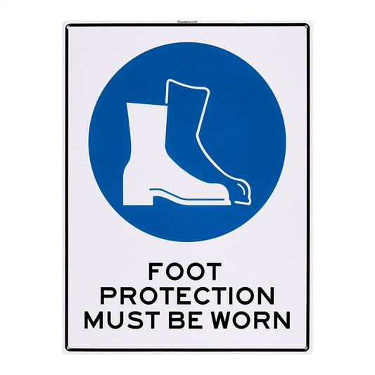 Sandleford Foot Protection Sign 450x600mm UV Resistant Polypropylene Safety Sign