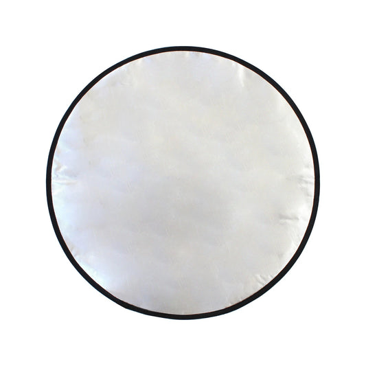 Jumbuck 90cm Round Fire Resistant Mat for Outdoor Fire Pits, Heat Reflective, Silver