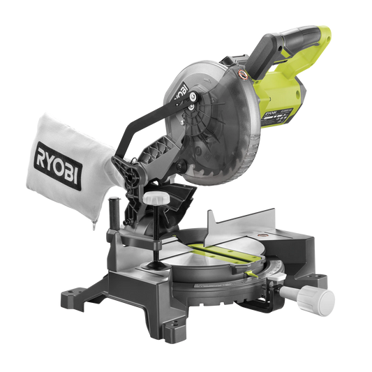 Ryobi 18V ONE+ 184mm Mitre Saw, Compact & Lightweight, Adjustable Cutting Angle