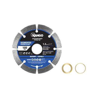 Kango 105mm Segmented Diamond Saw Blade - Fast Cuts on Concrete, Stone, Brick