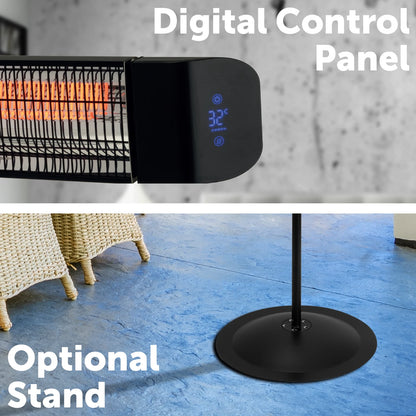 Arlec 2400W Black Infrared Heater, Multiple Settings, IP65, Remote Control