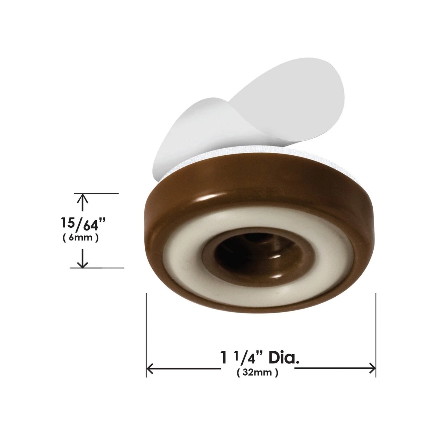 Slipstick 32mm Chocolate Gripper Floor Protection Feet, Non-Slip, Easy Install, 8 Pack