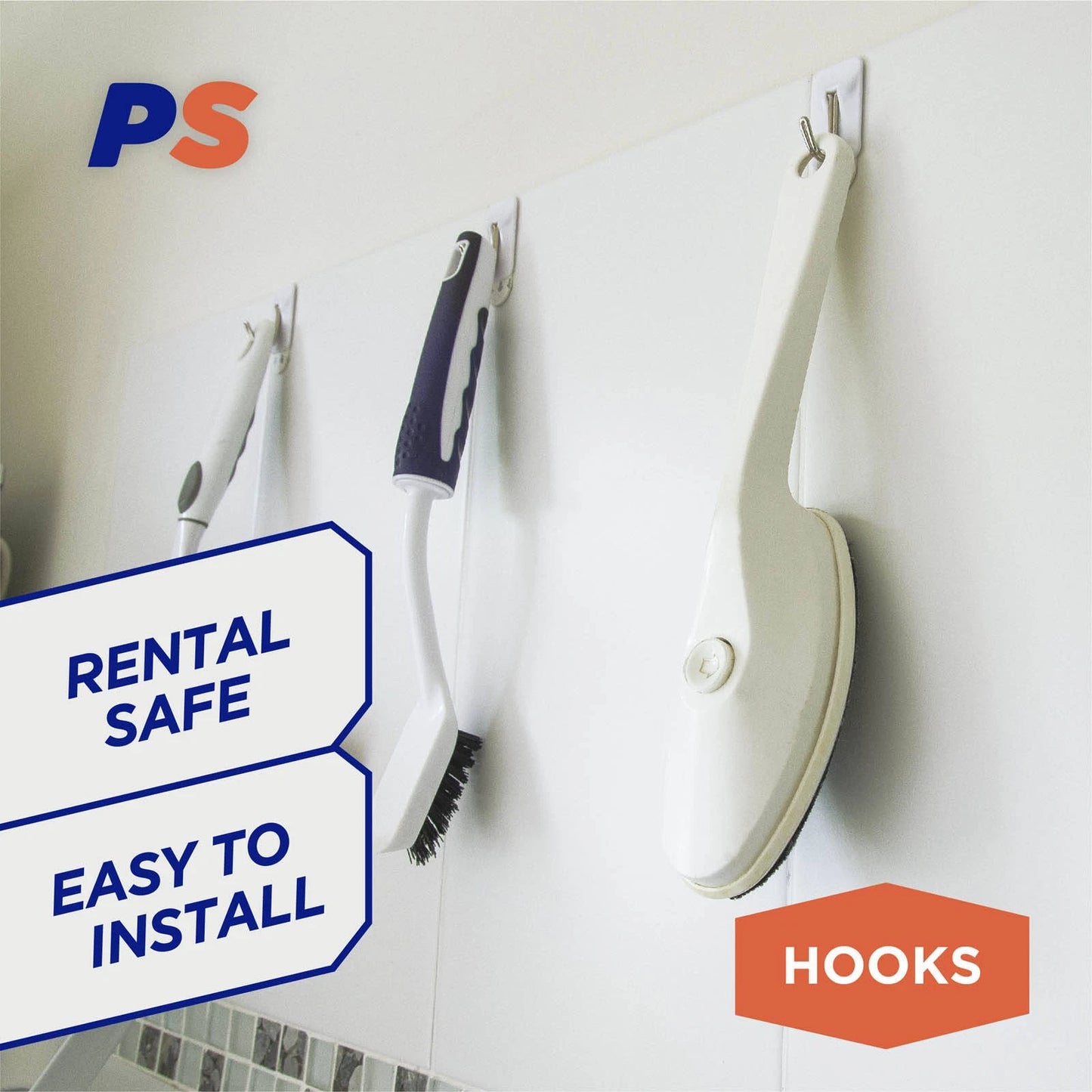 Permastik Small Kitchen Hooks 9 Pack, Strong Adhesive, No Drilling, Clean Removal
