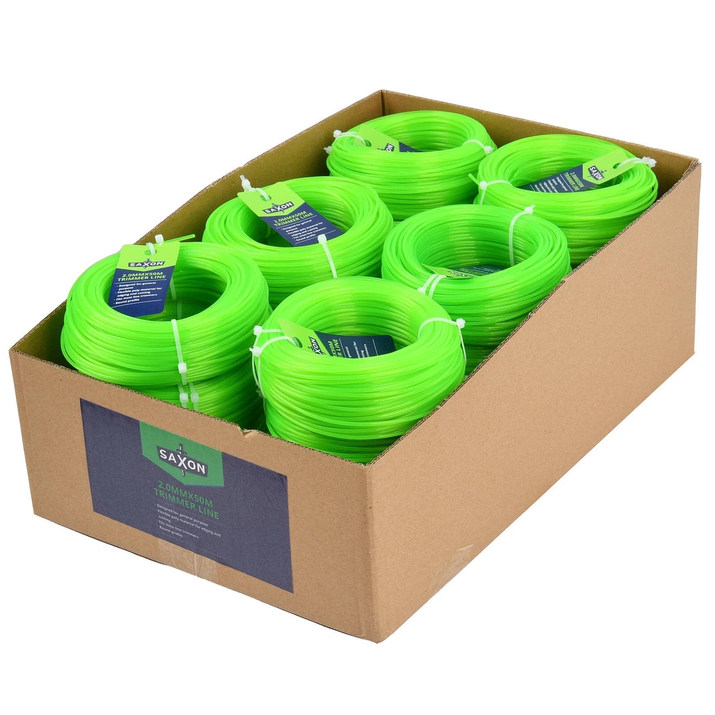 Saxon 2.0mm x 50m Universal Fit Trimmer Line - Durable Flexible Poly Material