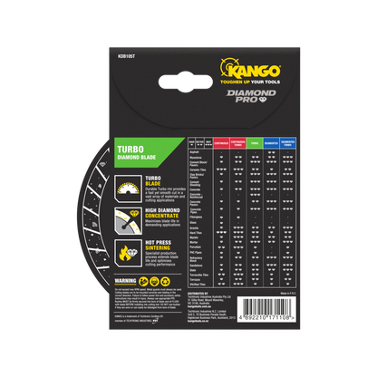 Kango 105mm Turbo Diamond Saw Blade - Versatile, Durable, Fast & Precise Cuts