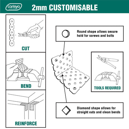 Carinya Galvanised Angle Bracket 100x100x40x2mm, Customisable & Durable Steel