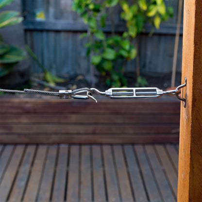 Taskmaster 6mm Marine Grade Stainless Steel Hook & Eye Turnbuckle for Wire Tensioning