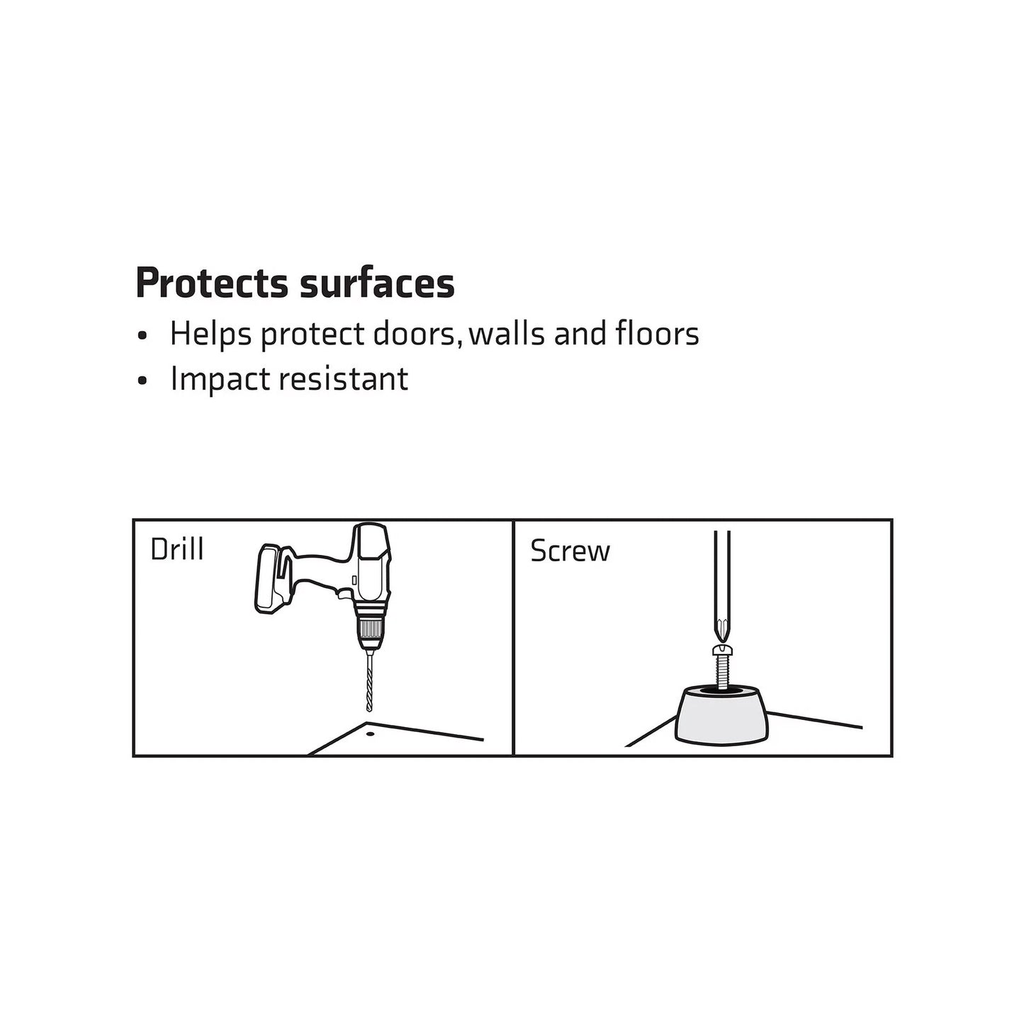 Surface Gard 25mm White Screw-In Protectors - Reduces Scratches & Noise, Pack of 4