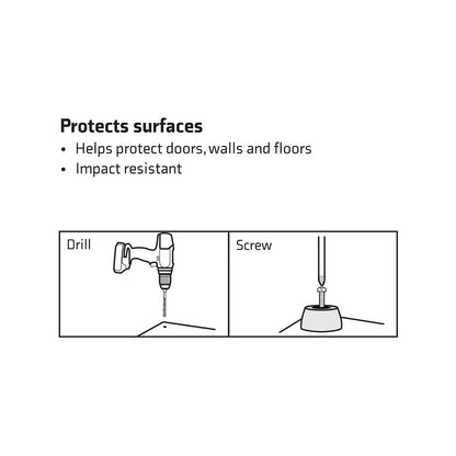 Surface Gard 25mm White Screw-In Protectors - Reduces Scratches & Noise, Pack of 4