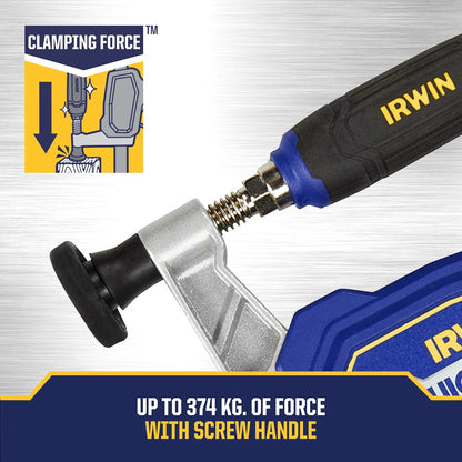 IRWIN 450mm Quick Grip Hybrid Bar Clamp, 374kg Force, Steel I-Beam, Deep Throat