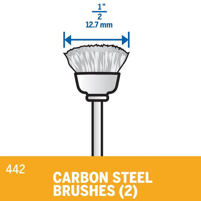 Dremel Carbon Steel Brush 13mm - Rust & Corrosion Removal, 2 Pack