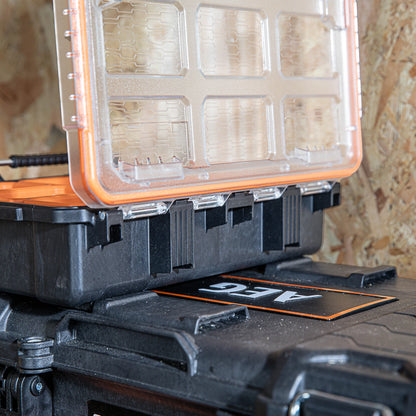 AEG Quickstack 2.0 Medium Toolbox, Stackable, Water & Dust Resistant, Lockable, Wheels