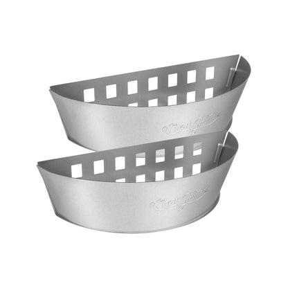Char-Griller Charcoal Baskets, Two-Zone Cooking, Aluminized Steel, Ventilated, Set of 2