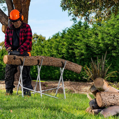 Ozito 250mm Chainsaw Cutting Stand, Adjustable Height, Sturdy, Portable, Rust-Resistant