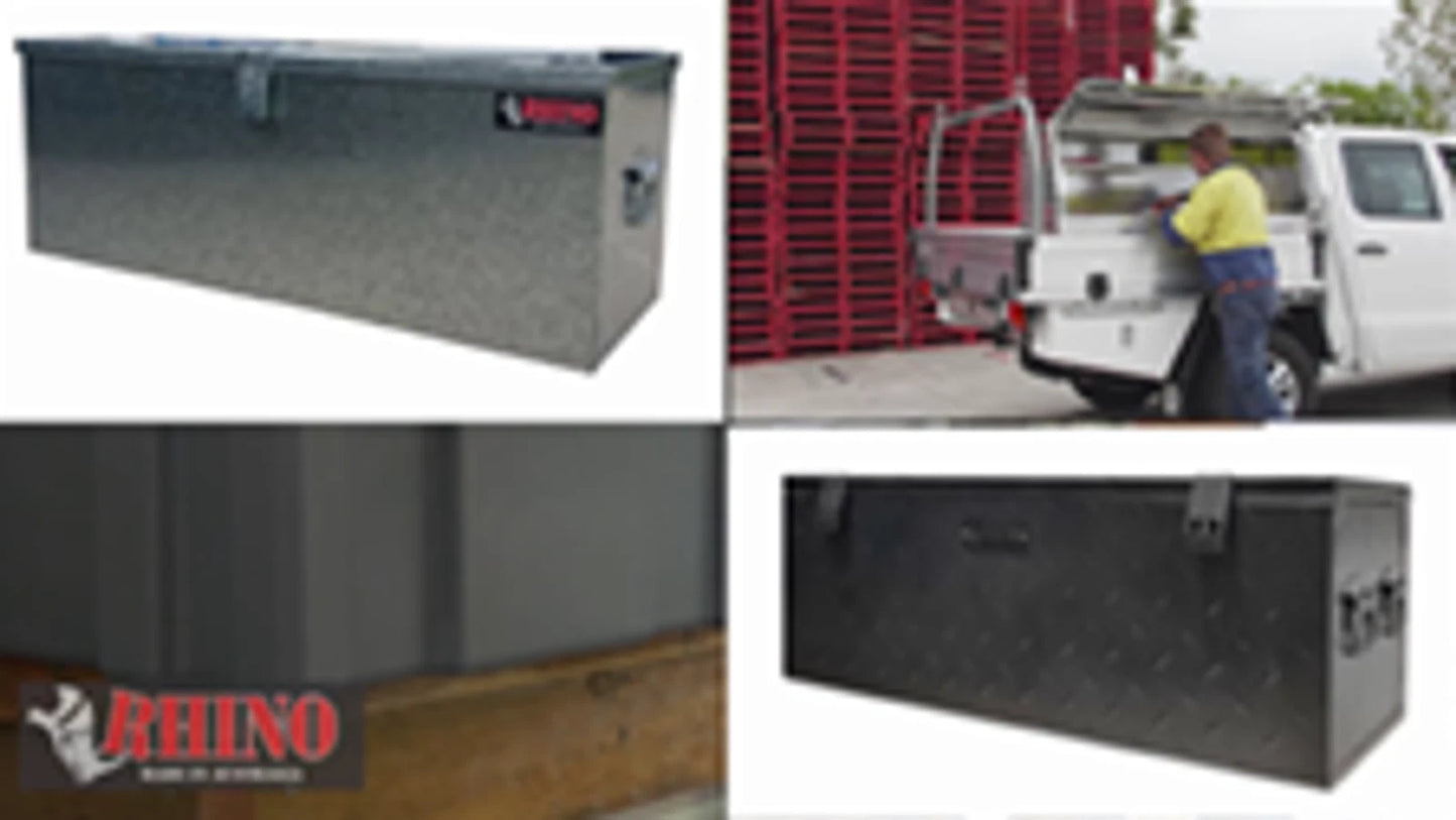 Rhino Aluminium Checkerplate Highside Toolbox 1465x520x795mm, Weather-Resistant, Lockable