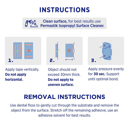 Permastik Indoor Mounting Tape 24mm x 5m - Strong Adhesion, No Tools Required, Versatile Use
