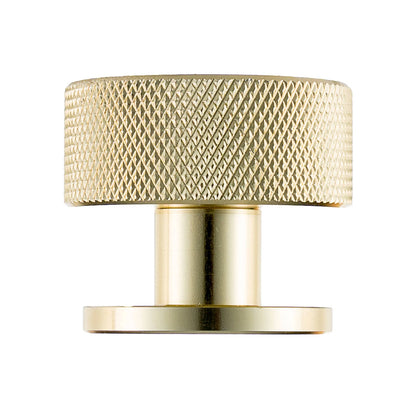 Taskmaster 32.5mm Knurled Brushed Brass Cabinet Knobs 4 Pack - Modern Design, Easy Install