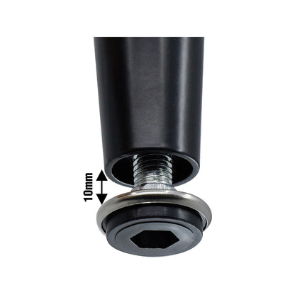 Adoored 400mm Black Tapered Metal Leg - Easy Install, Modern Design, Durable Steel