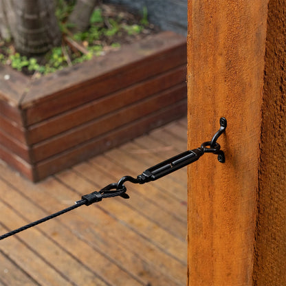 Taskmaster 5mm 316 Stainless Steel Hook/Eye Turnbuckle Kit - Marine Grade, Black Finish