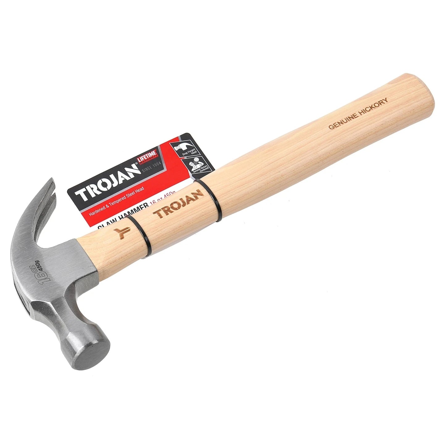 Trojan 16oz Timber Claw Hammer - Induction Hardened, Lifetime Warranty, Portable