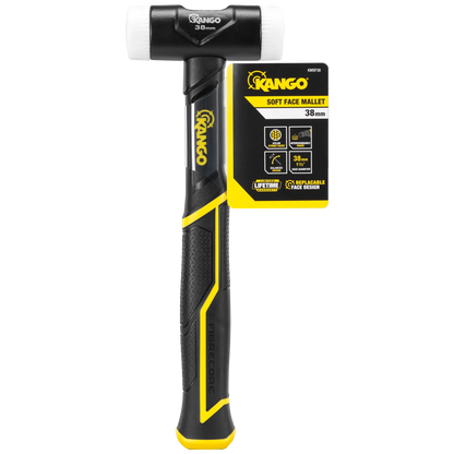 Kango 38mm Soft Face Mallet with Interchangeable Nylon Faces and Wedged Handle Design