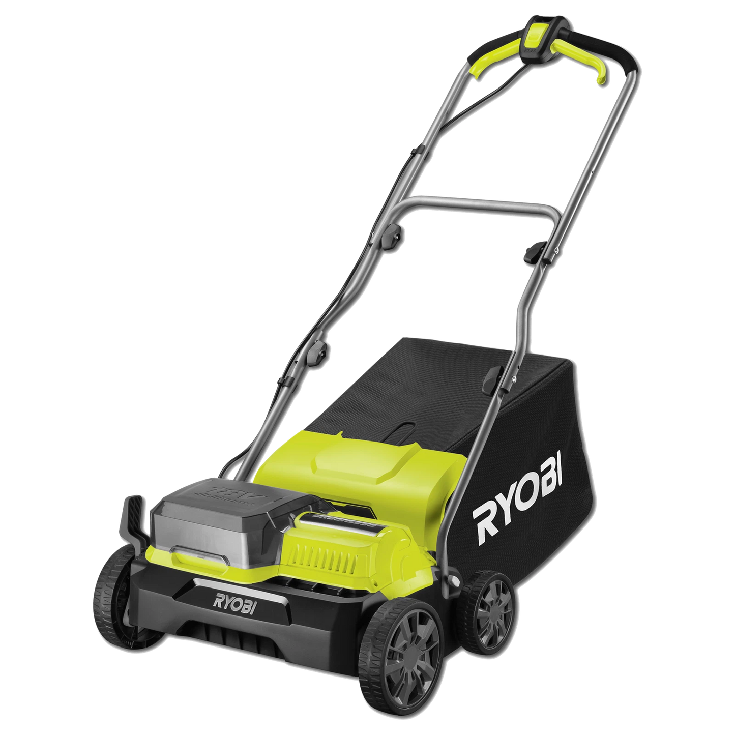Ryobi One+ 18V Brushless Cordless Scarifier, Dual Battery, 35cm Path, Adjustable Depth