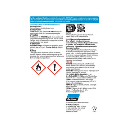 Dy-Mark 350g White Landscape Chalk - Fast-Dry, Temporary Marking, Easy Removal